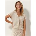Tramontana Crinkled satin top Zand