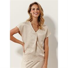 Tramontana Crinkled satin top Zand