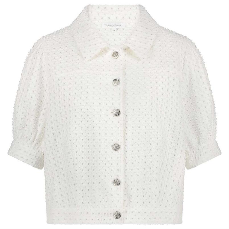 Tramontana Lurex denim jacket Transparant