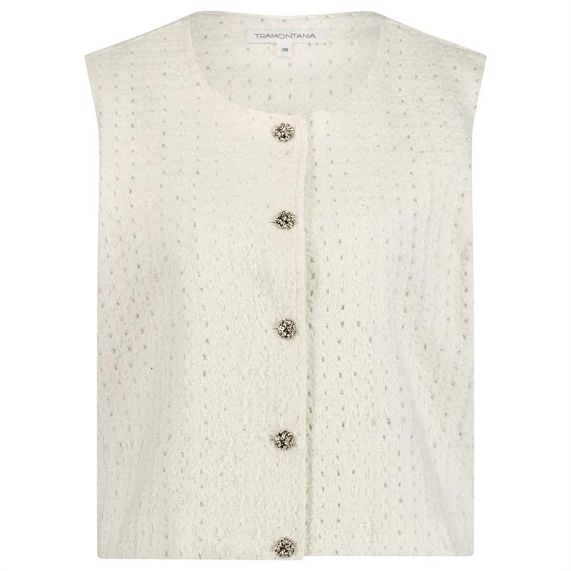 Tramontana Lurex denim vest Transparant