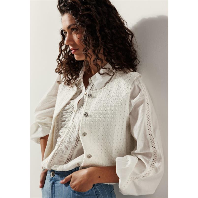 Tramontana Lurex denim vest Transparant