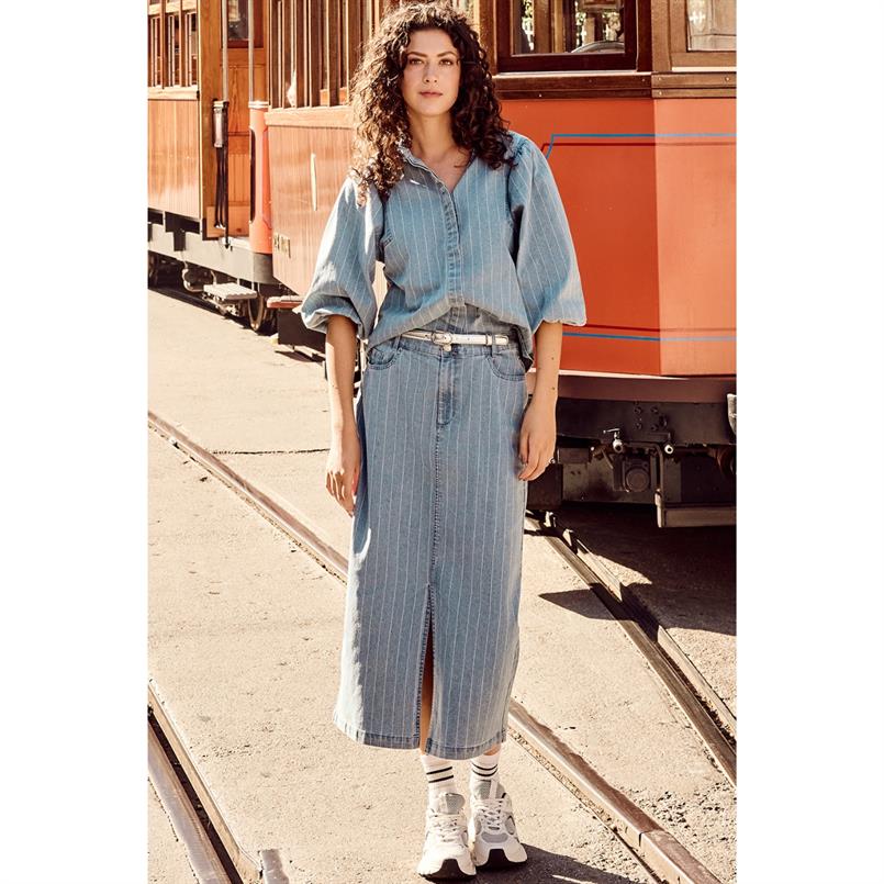 Tramontana Pinstripe denim maxi skirt Jeans