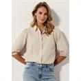 Tramontana Striped puff-sleeved blouse Zand