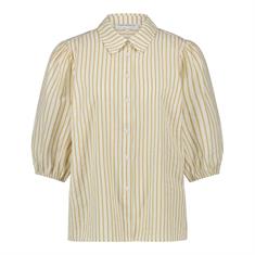 Tramontana Striped puff-sleeved blouse Zand