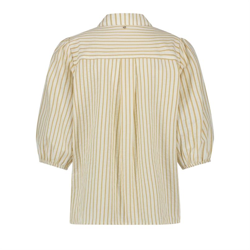 Tramontana Striped puff-sleeved blouse Zand