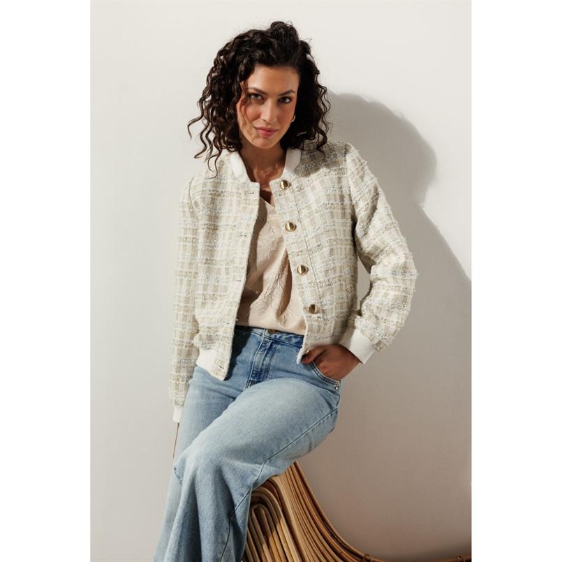 Tramontana Tweed bomber jacket Transparant
