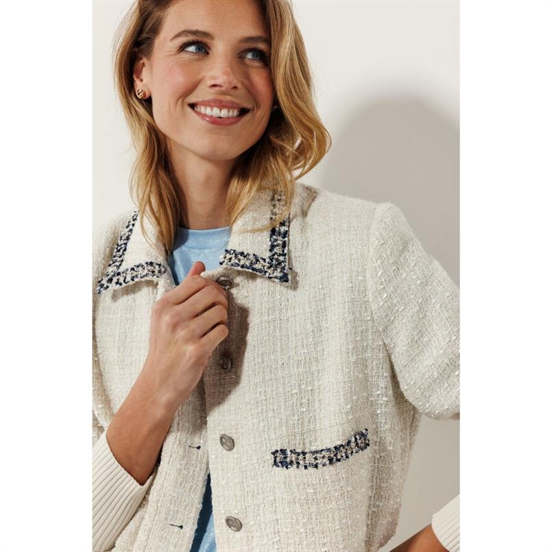 Tramontana Tweed jacket fancy tapes Transparant