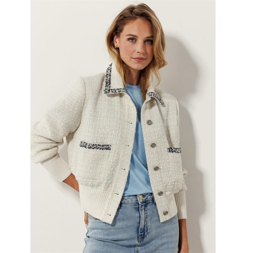 Tramontana Tweed jacket fancy tapes Transparant