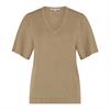 Tramontana V-neck lurex jumper Zand