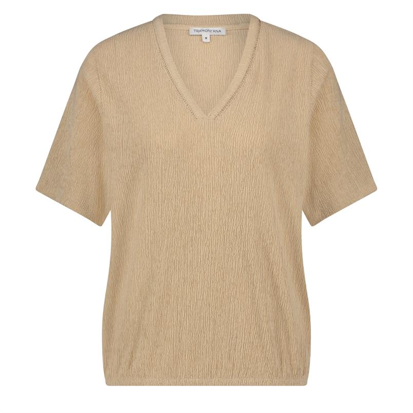 Tramontana V-neck top Zand