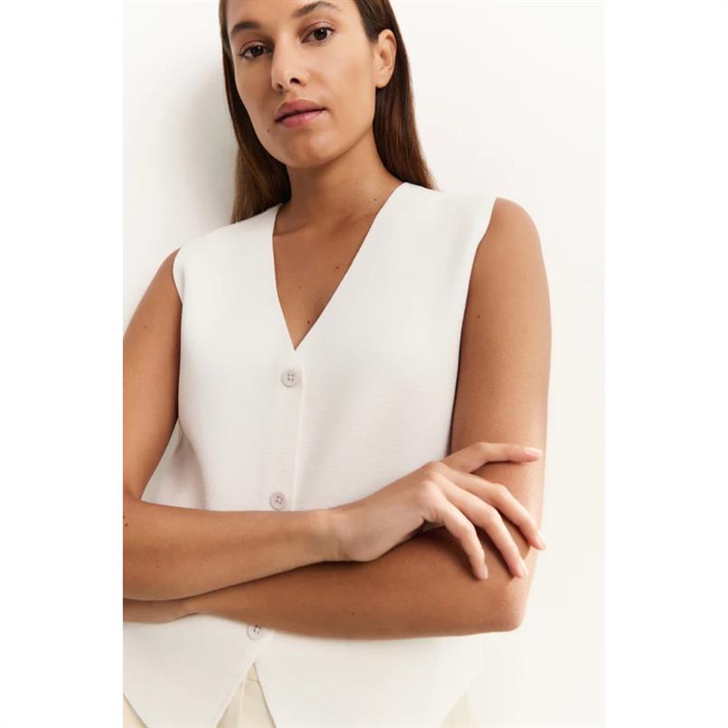 Yaya Clean knitted gilet Wit