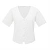 Yaya Clean knitted gilet with sleev Wit