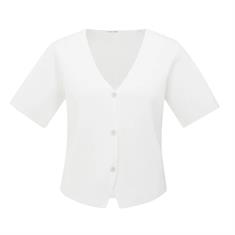 Yaya Clean knitted gilet with sleev Wit