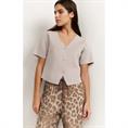 Yaya Clean knitted gilet with sleev Zand