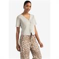 Yaya Clean knitted gilet with sleev Zand