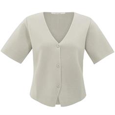 Yaya Clean knitted gilet with sleev Zand