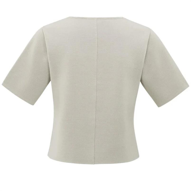 Yaya Clean knitted gilet with sleev Zand