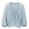 Yaya Crinkle top with low back Lichtblauw