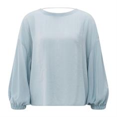 Yaya Crinkle top with low back Lichtblauw