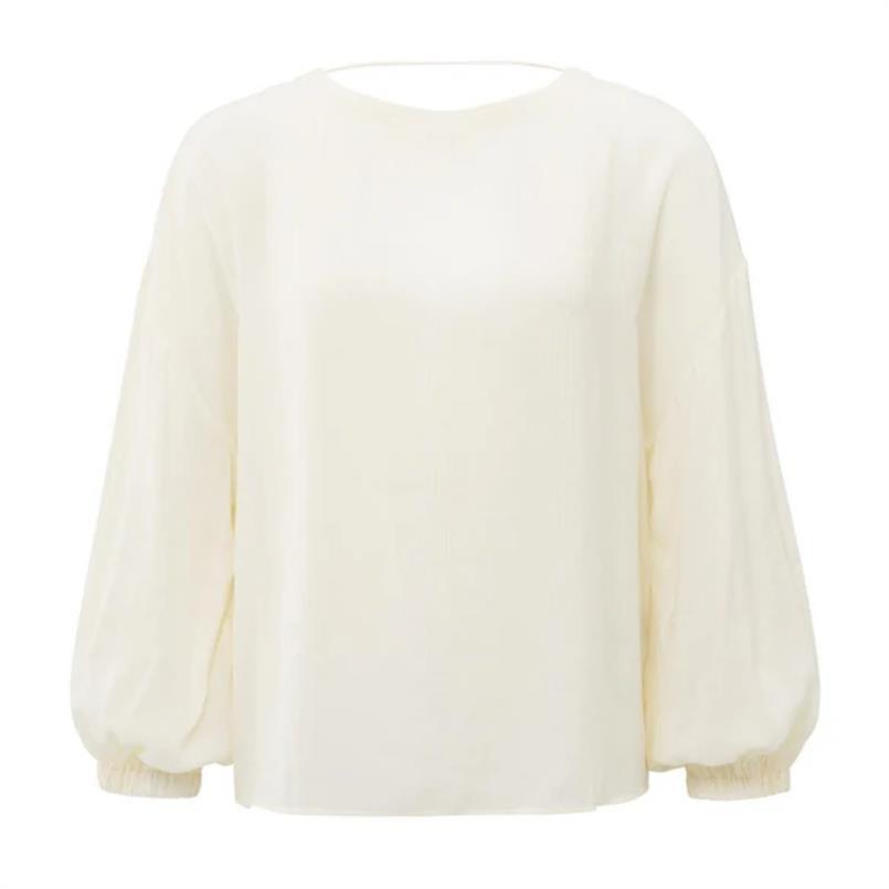 Yaya Crinkle top with low back Transparant