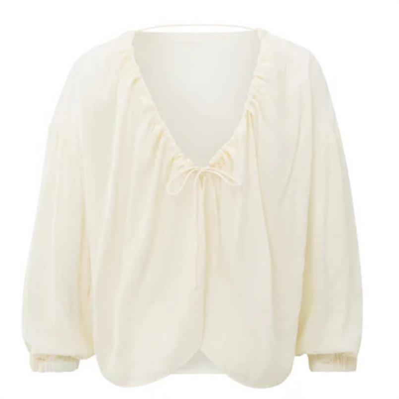 Yaya Crinkle top with low back Transparant