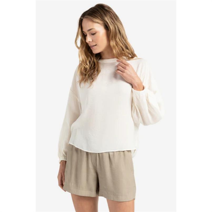 Yaya Crinkle top with low back Transparant