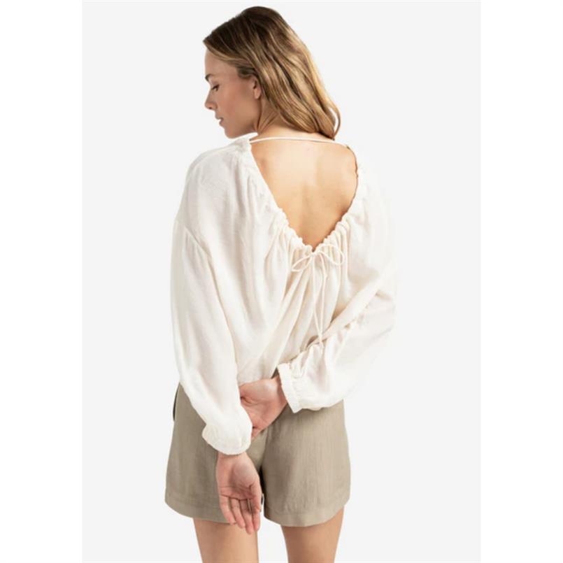 Yaya Crinkle top with low back Transparant