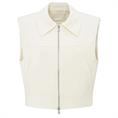 Yaya Cropped sleeveless jacket Zand