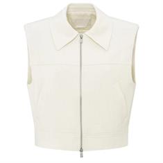 Yaya Cropped sleeveless jacket Zand