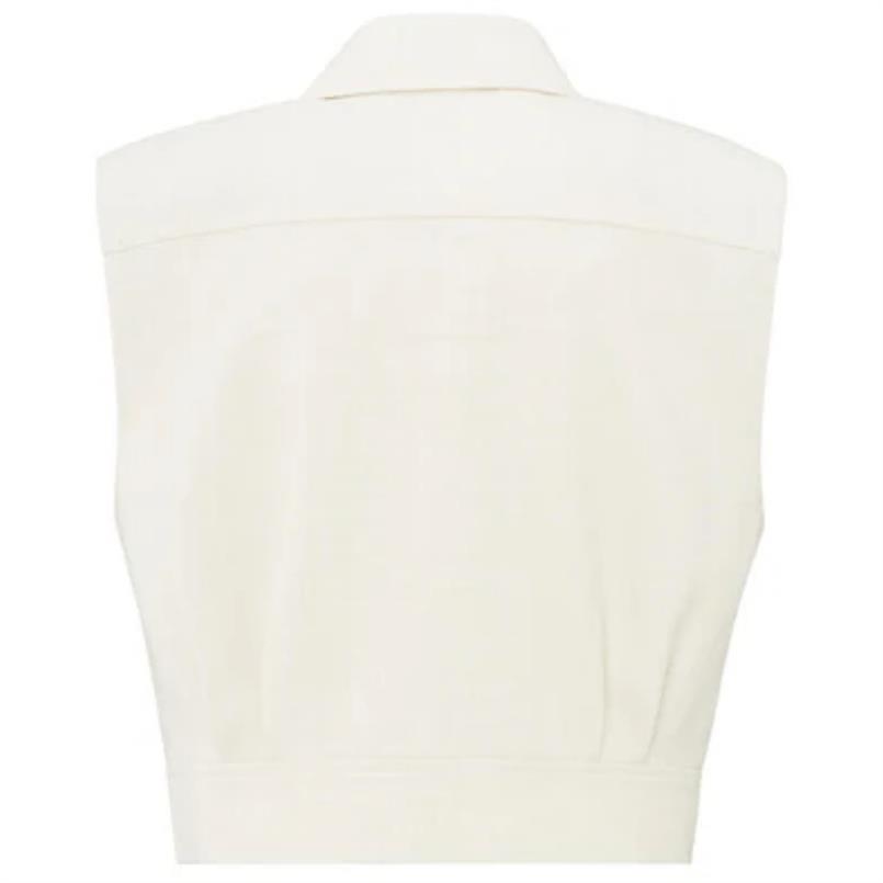Yaya Cropped sleeveless jacket Zand