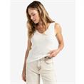 Yaya Fine rib knitted tanktop Wit