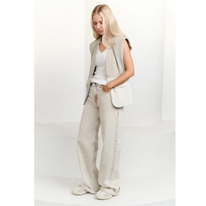 Yaya Fine rib knitted tanktop Wit