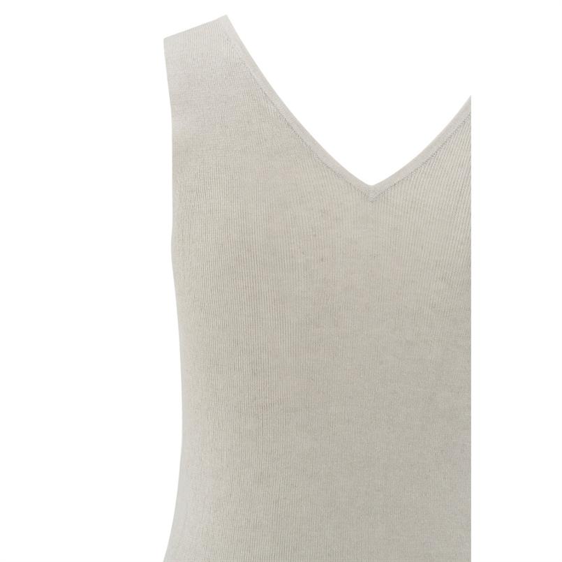 Yaya Fine rib knitted tanktop Zand