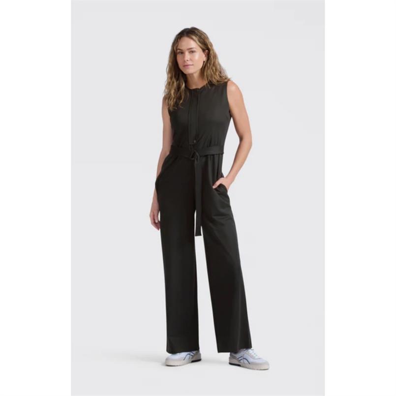 Yaya Jersey sleeveless jumpsuit Donkergrijs