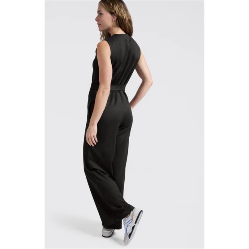 Yaya Jersey sleeveless jumpsuit Donkergrijs