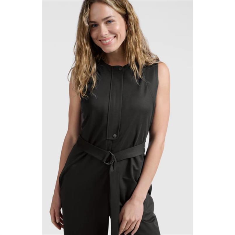 Yaya Jersey sleeveless jumpsuit Donkergrijs