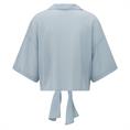 Yaya Knotted crinkle top Lichtblauw