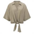 Yaya Knotted crinkle top Taupe