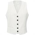 Yaya Linen mix pinstripe gilet Beige
