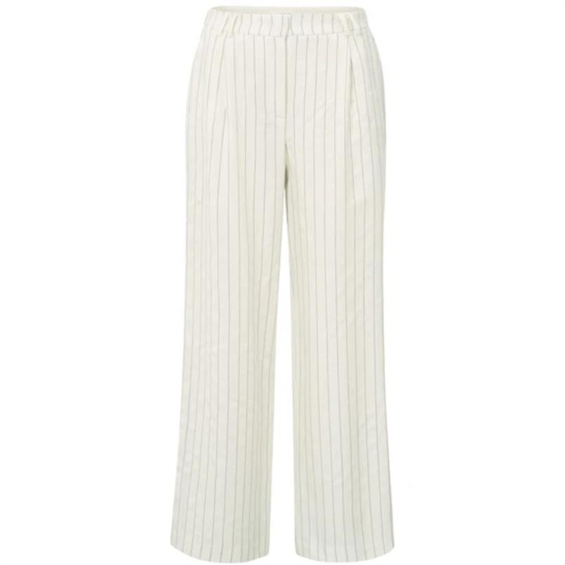 Yaya Linen mix wide leg trousers Beige