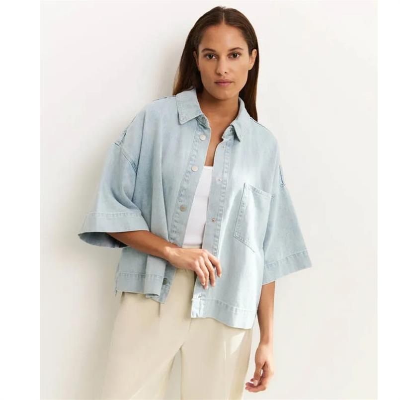 Yaya Oversized cropped denim jack Jeans