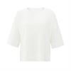 Yaya Oversized fine knitted t-shirt Wit