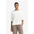 Yaya Oversized fine knitted t-shirt Wit