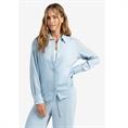 Yaya Oversized shirt w. press butto Lichtblauw