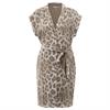 Yaya Printed midi dress with belt Bruin dessin
