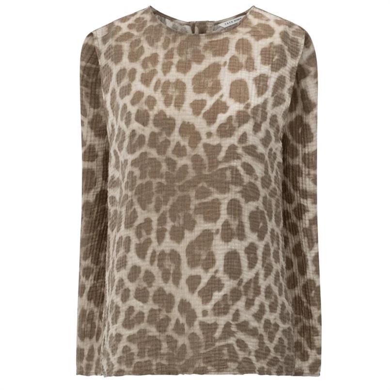 Yaya Printed sleeveless top Bruin dessin