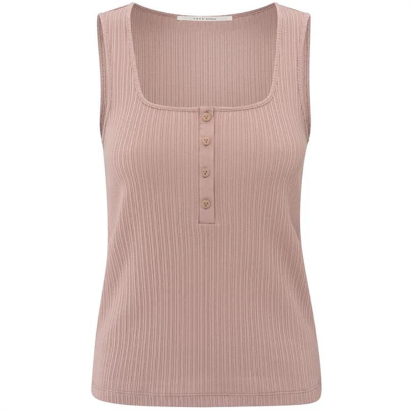Yaya Rib singlet with buttons Oudroze