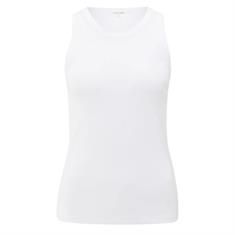 Yaya Rib singlet with print at back Wit
