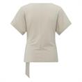 Yaya Round neck top with knot Beige