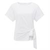 Yaya Round neck top with knot Wit